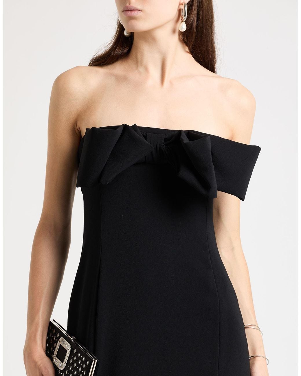 Pinko Black Maxi Dress Polyester, Elastane