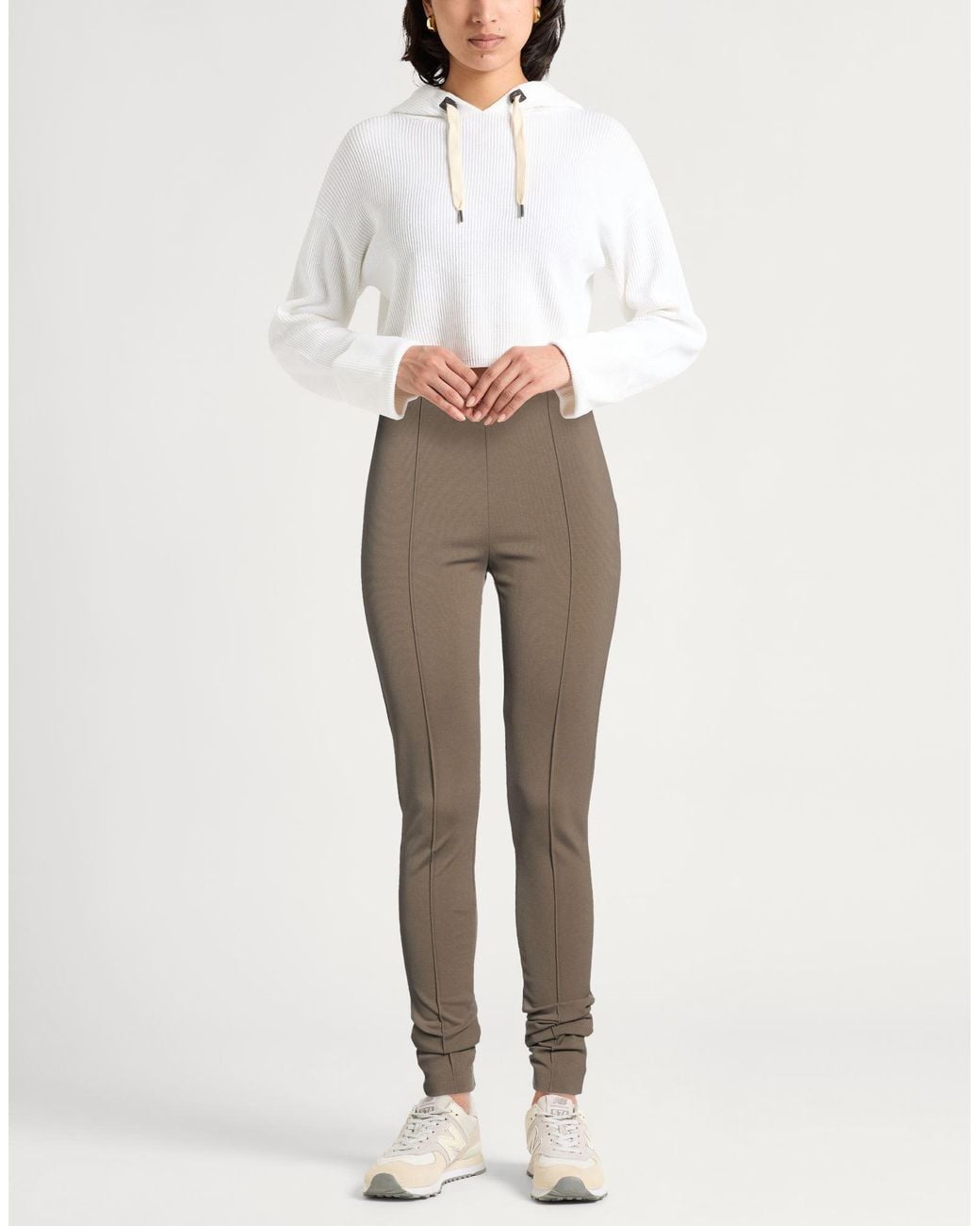 Semicouture Gray Khaki Pants Viscose, Polyamide, Elastane