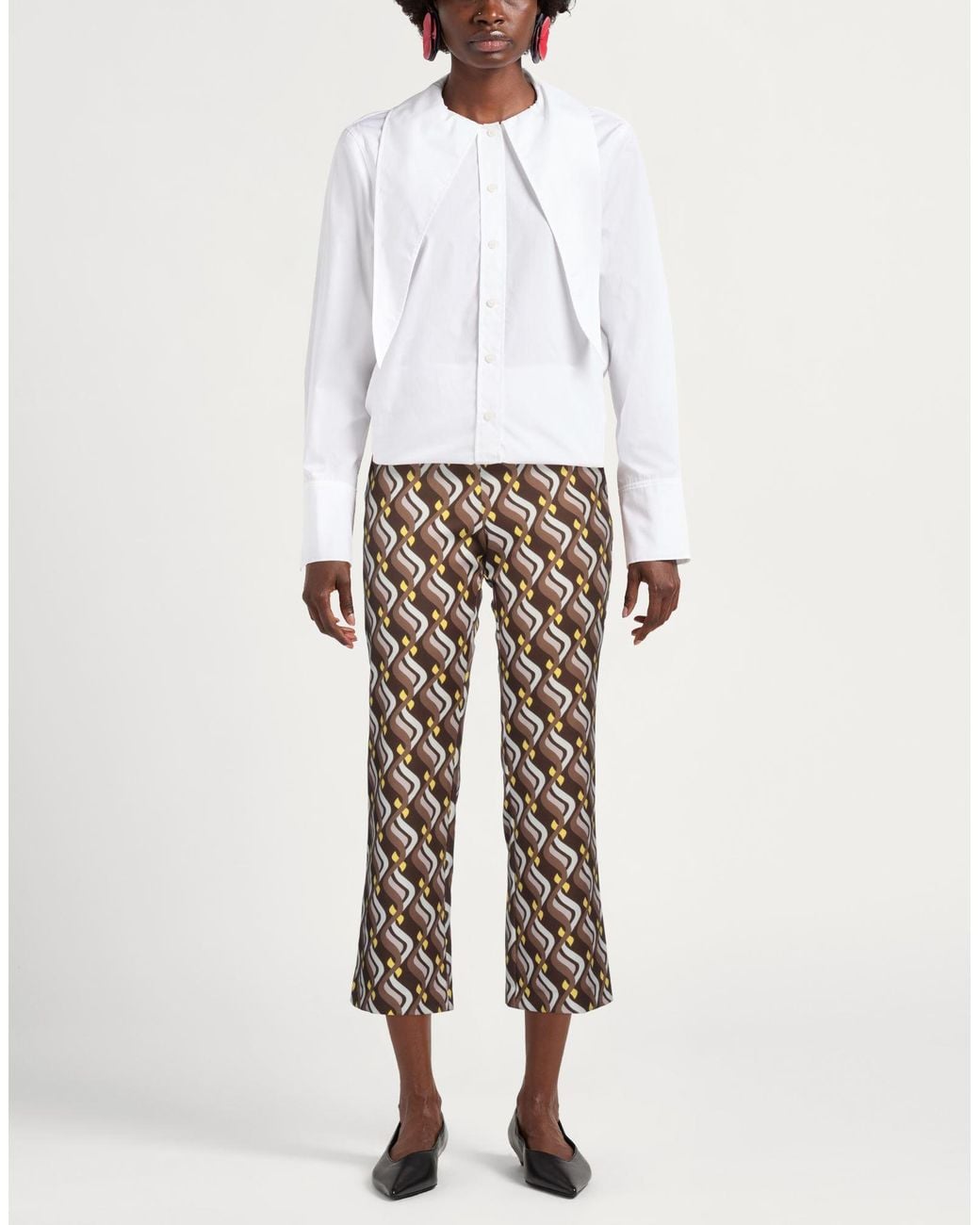 Maliparmi Brown Pants Polyester, Elastane