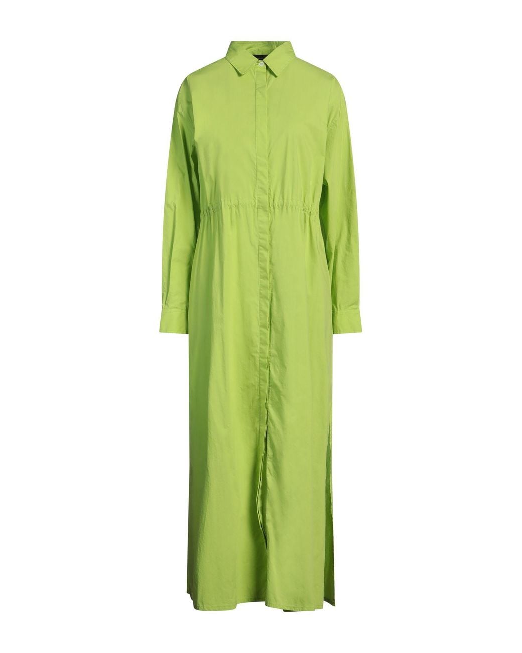 Roberto Collina Green Lime Maxi Dress Cotton