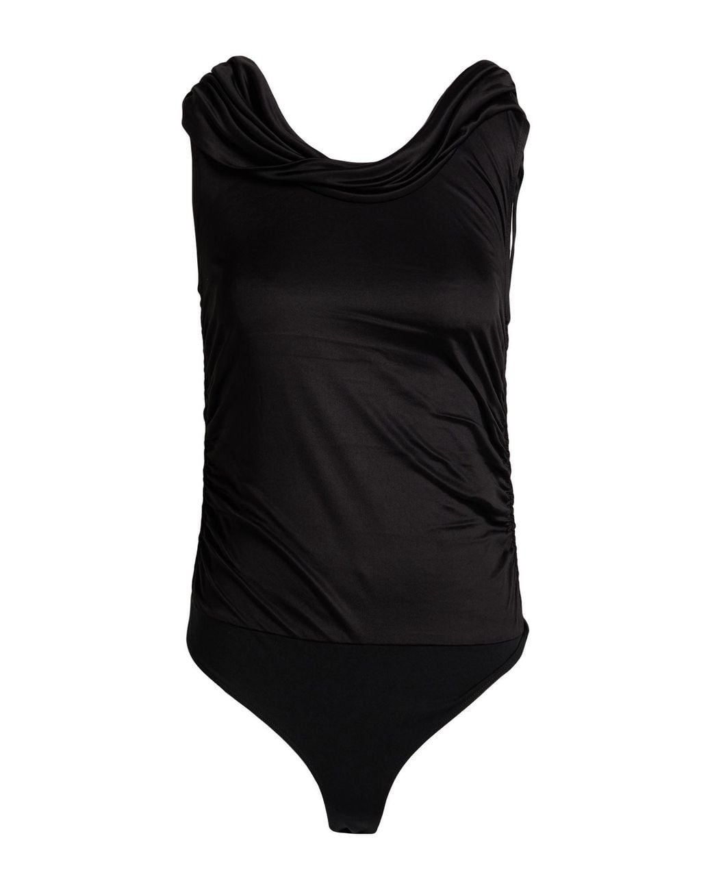 Karl Lagerfeld Black Bodysuit Acetate