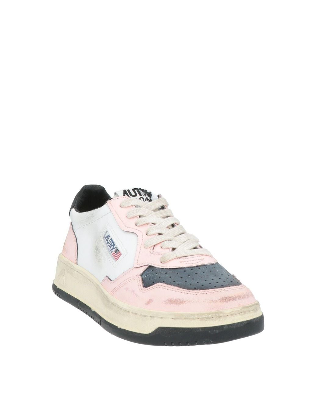 Autry White Sneakers Leather, Textile Fibers