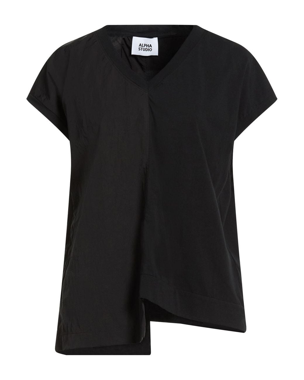 Alpha Studio Black T-Shirt Cotton, Elastane