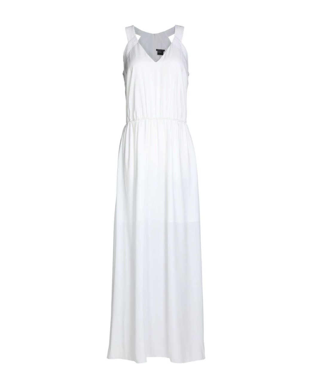 Armani Exchange Synthetic Long Dress in White - Lyst