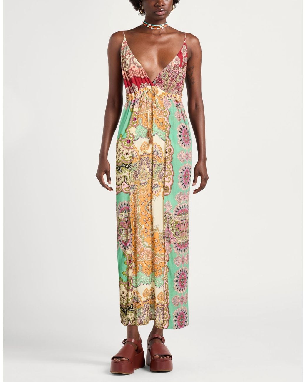 Miss Bikini Metallic Brick Maxi Dress Viscose