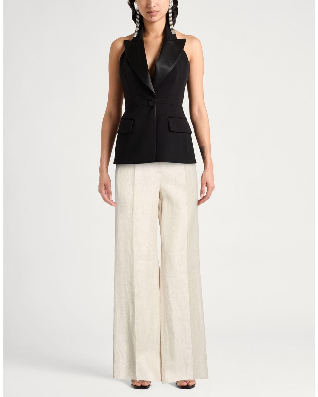 Max Mara White Pants Linen