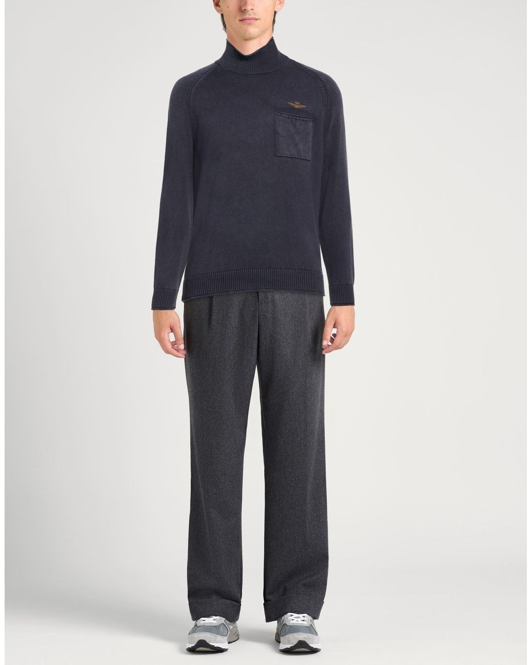 Aeronautica Militare Blue Sweater Cotton for men