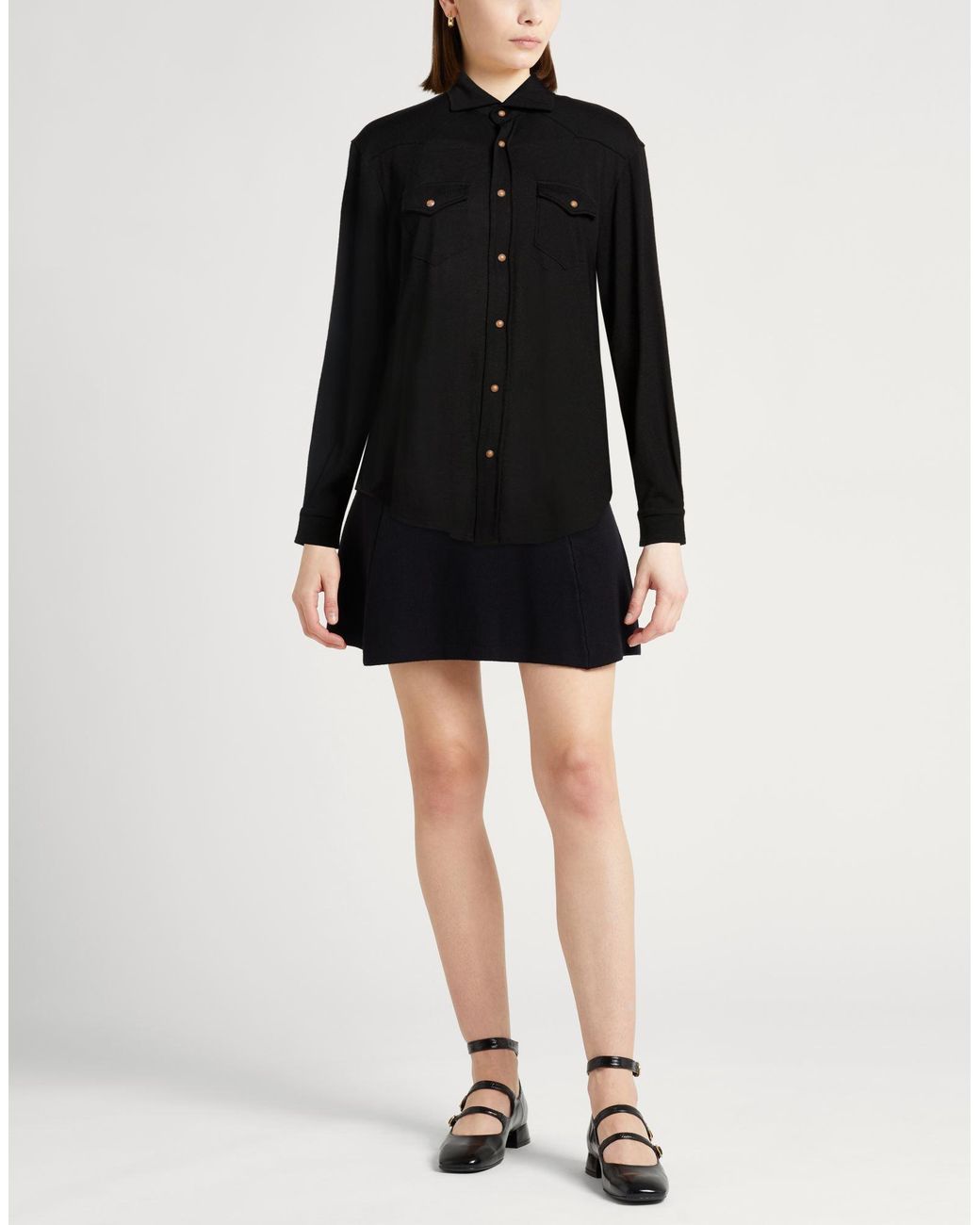 Eleventy Black Shirt Wool, Cashmere