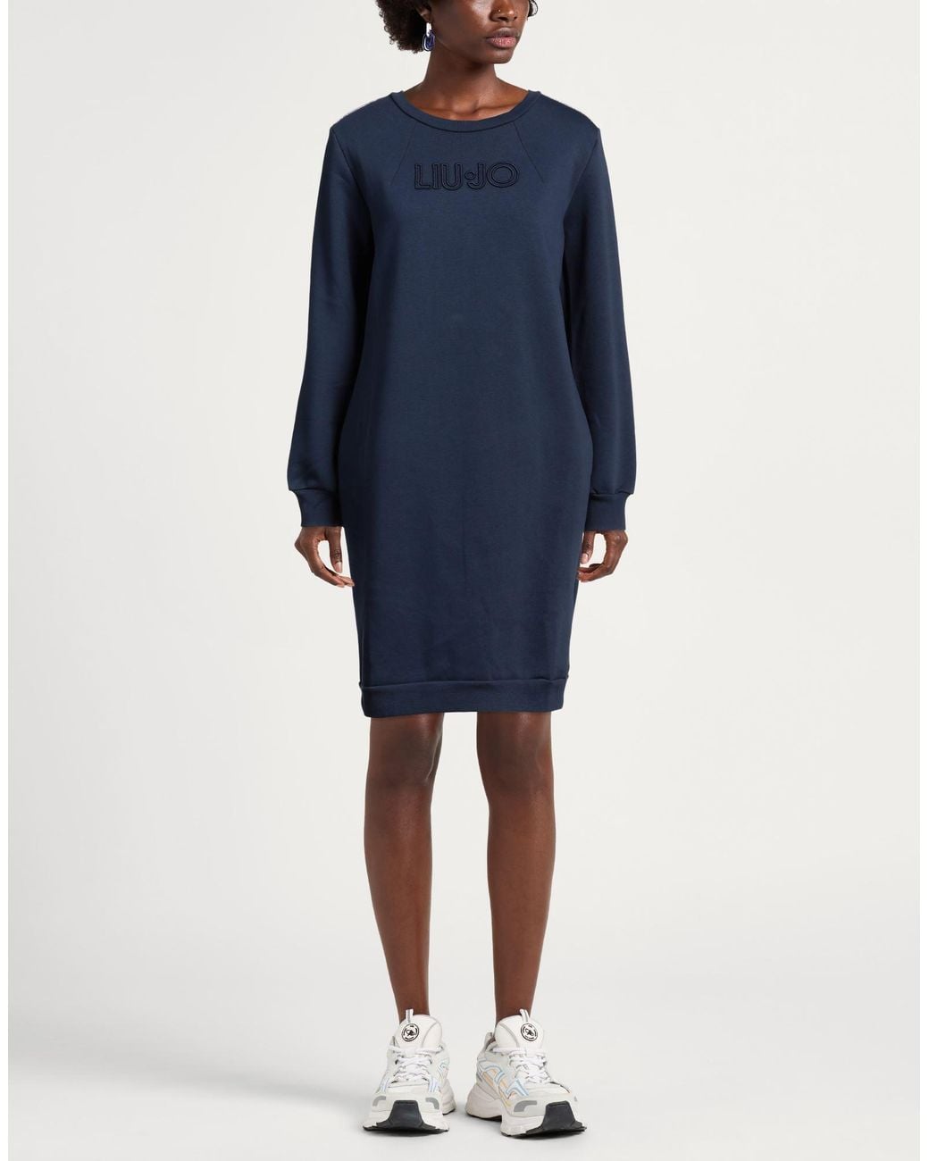 Liu Jo Blue Mini Dress Cotton, Elastane