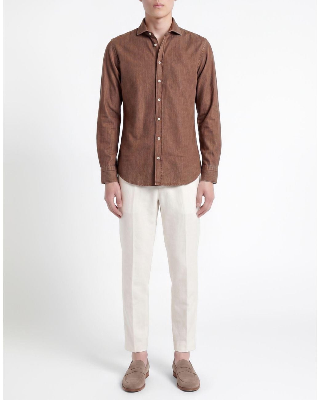 BASTONCINO Brown Shirt Cotton for men