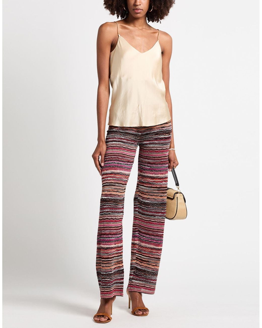 Missoni Red Pants Viscose, Metal Fiber, Elastane, Polyamide