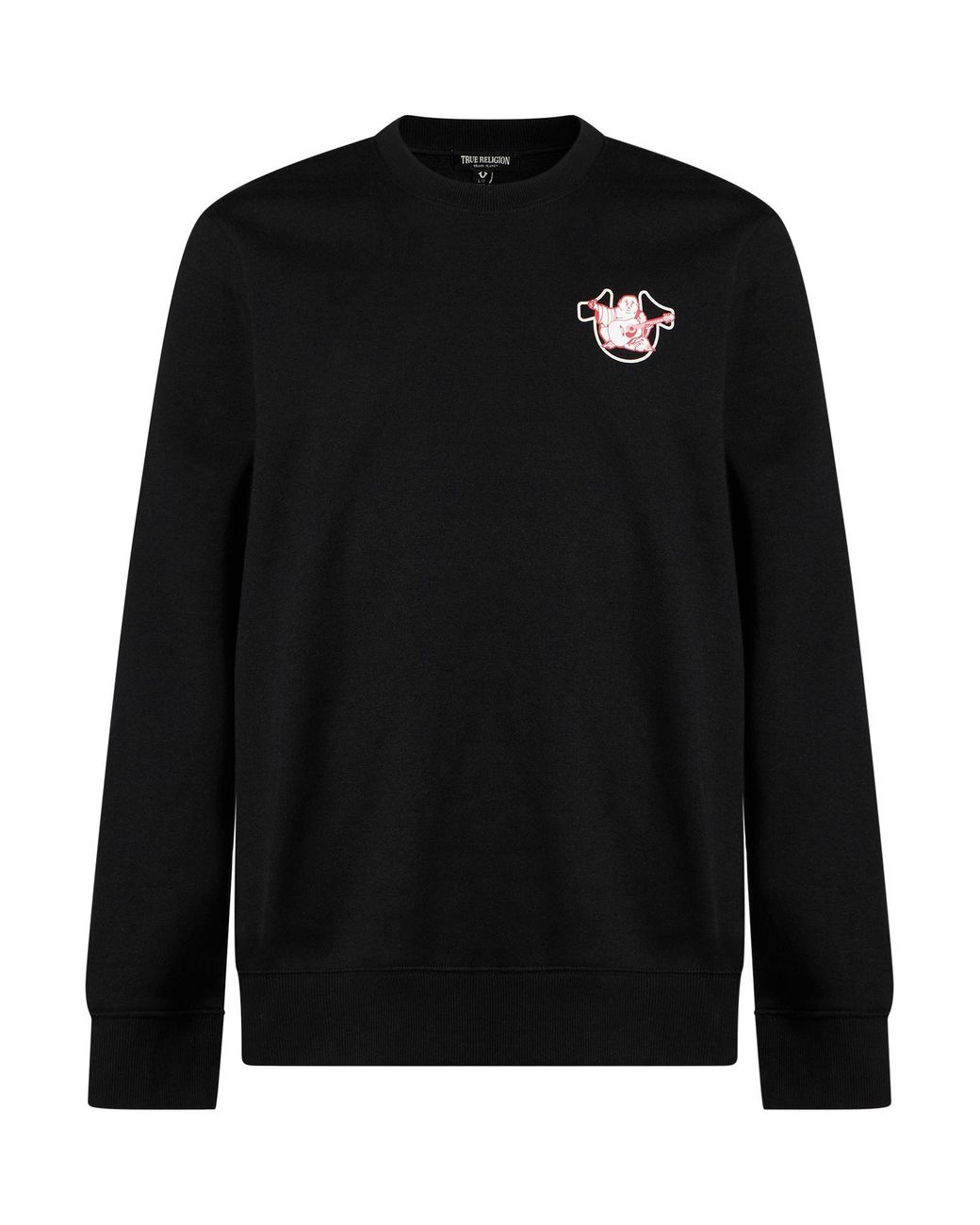 True Religion Black Sweatshirt Cotton, Elastane for men