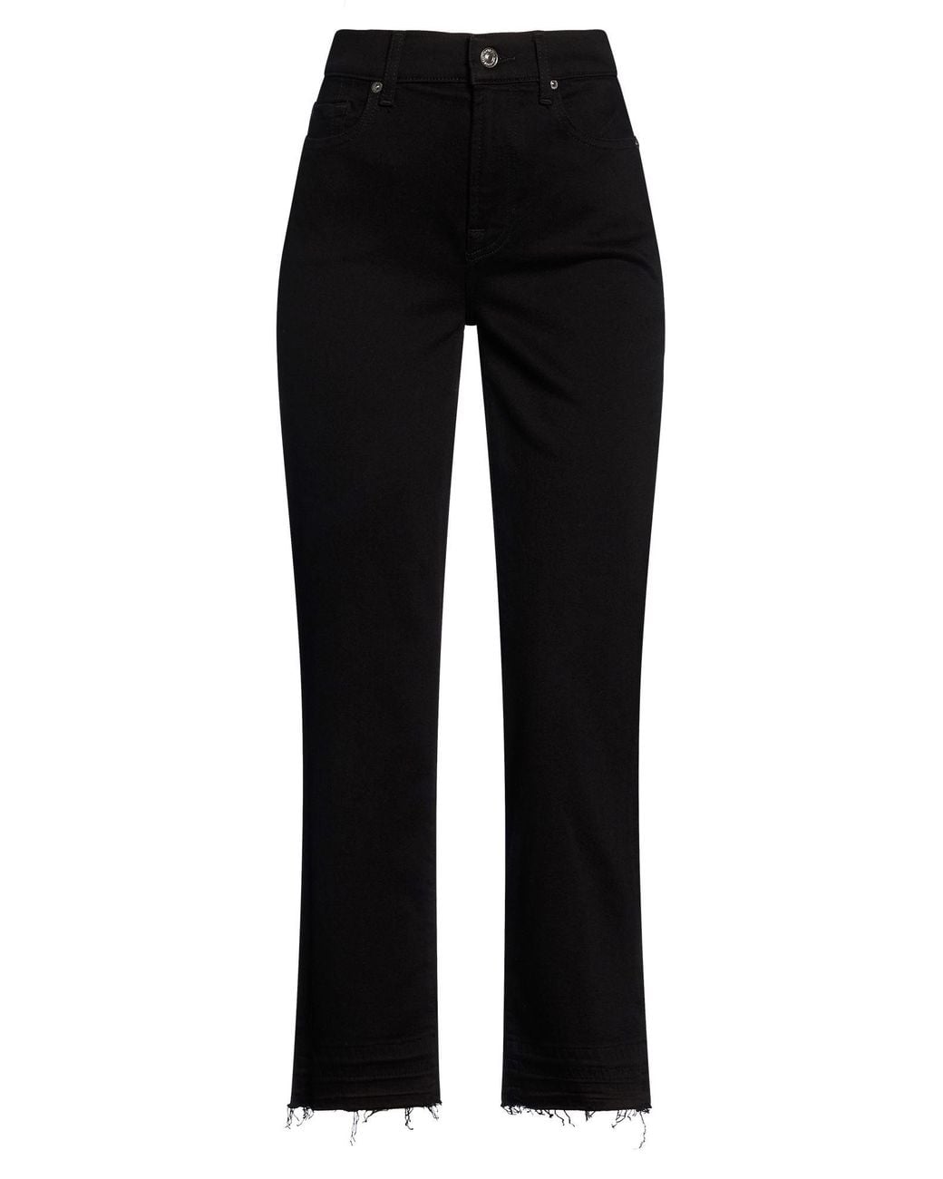 7 For All Mankind Black Jeans Cotton, Elastomultiester, Elastane