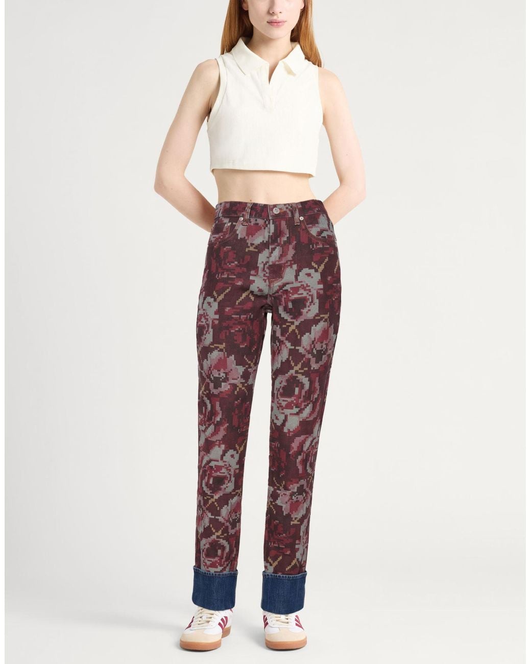 KENZO Red Burgundy Jeans Cotton