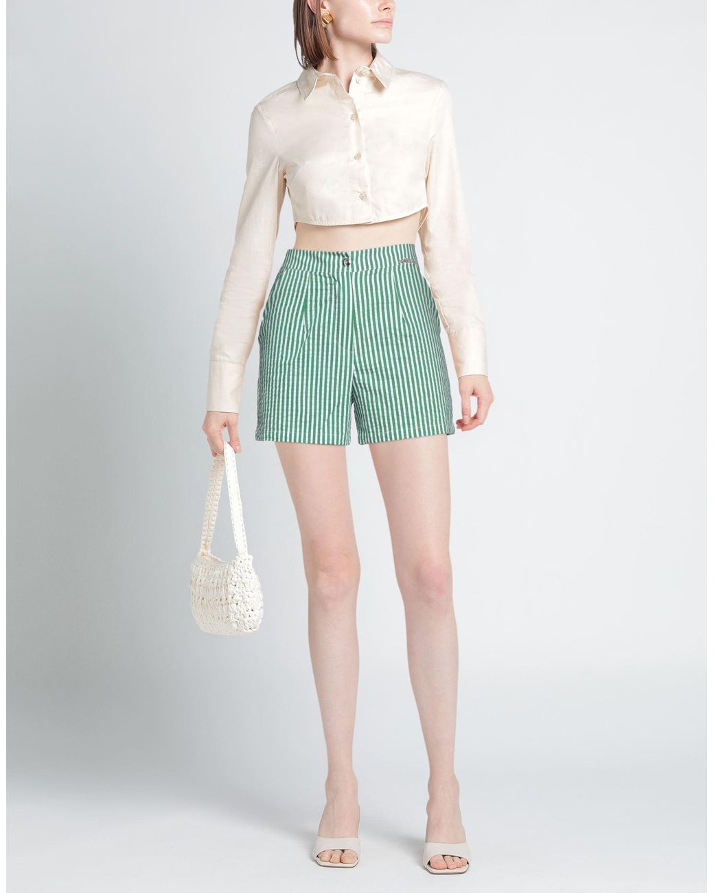 Gaelle Paris Green Shorts & Bermuda Shorts