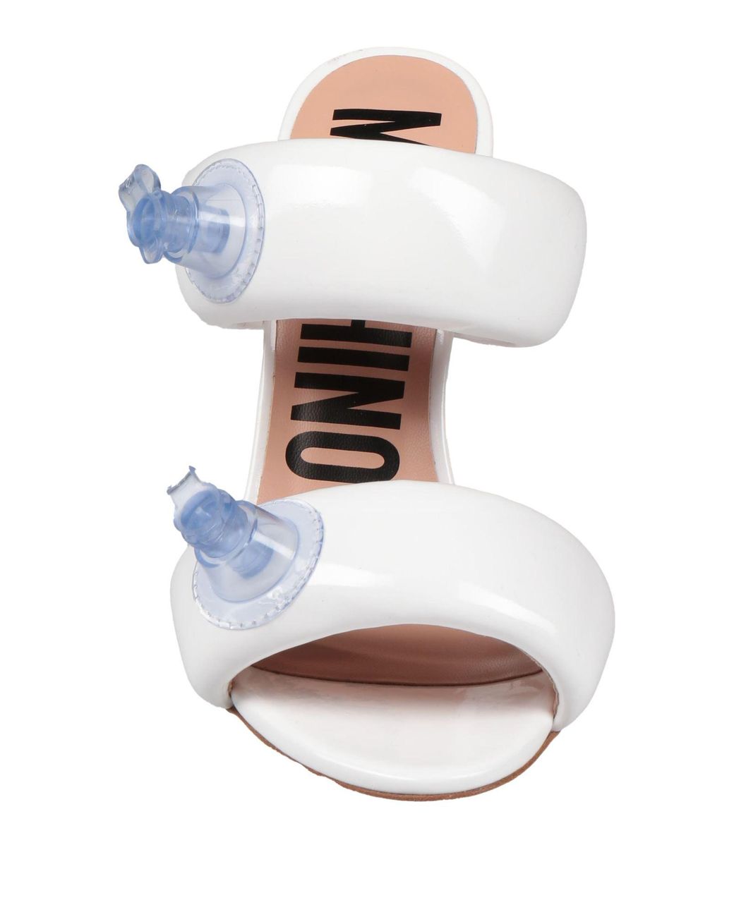 Moschino White Couture Sandals Polyurethane, Polyester