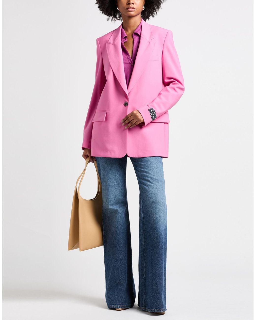 MSGM Pink Fuchsia Blazer Virgin Wool, Elastane