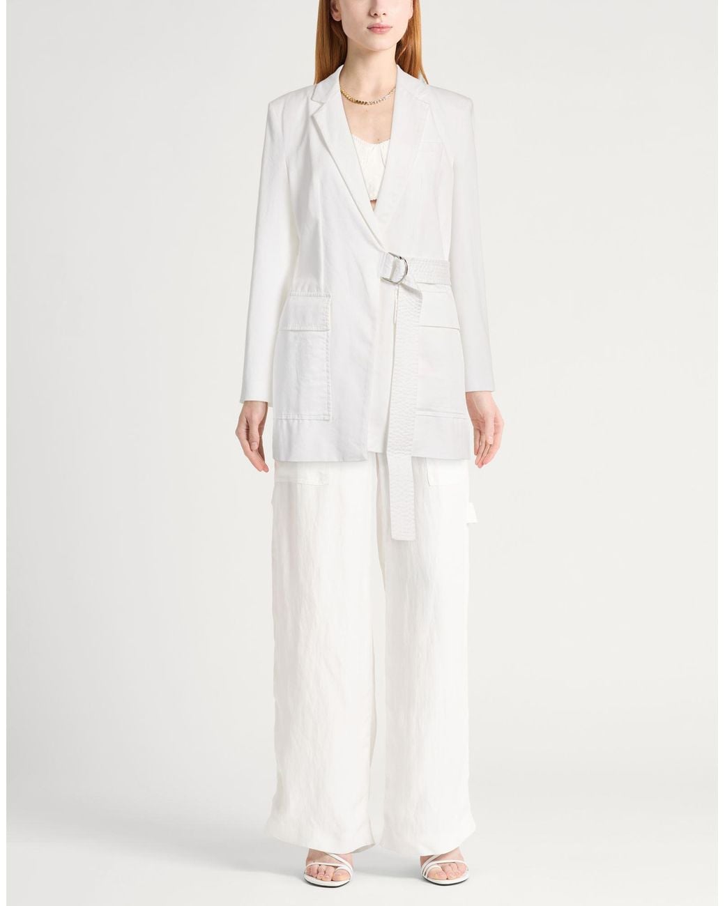 Dondup White Blazer Cotton