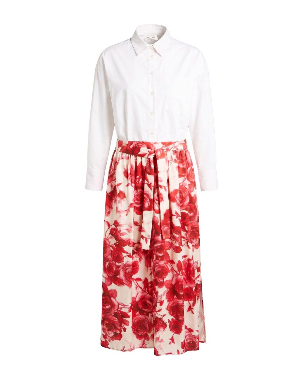 Blugirl Blumarine Red Maxi Dress Polyester, Elastane