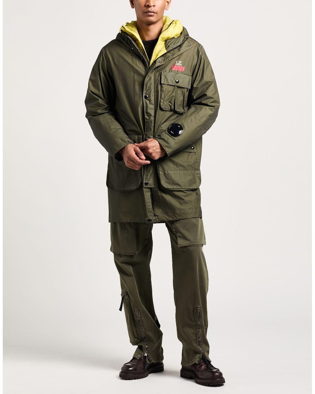 C P Company Green Military Coat Polyamide for men