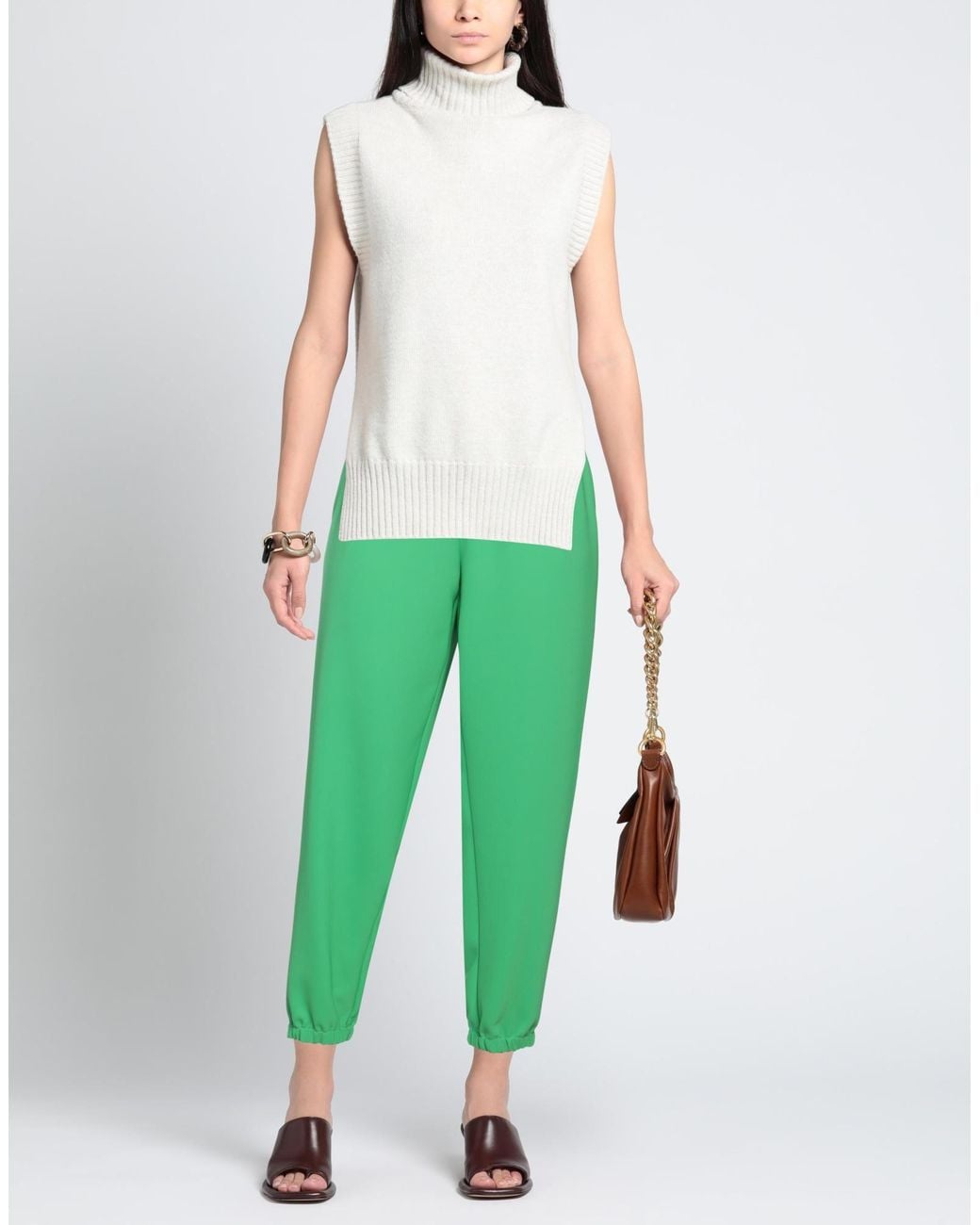 Clips More Green Pants Polyester, Elastane