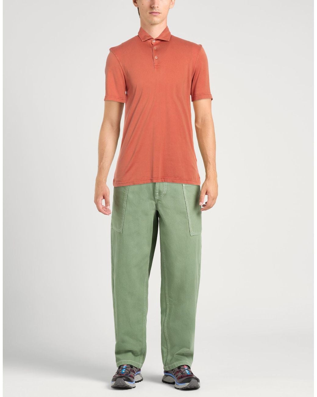 Fedeli Orange Polo Shirt for men