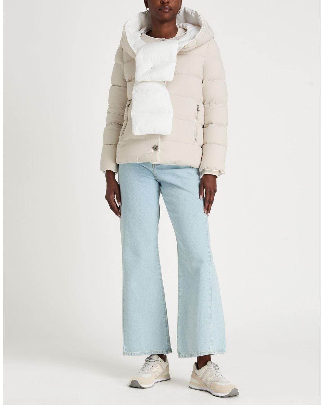 Moorer White Ivory Puffer Polyamide, Elastane
