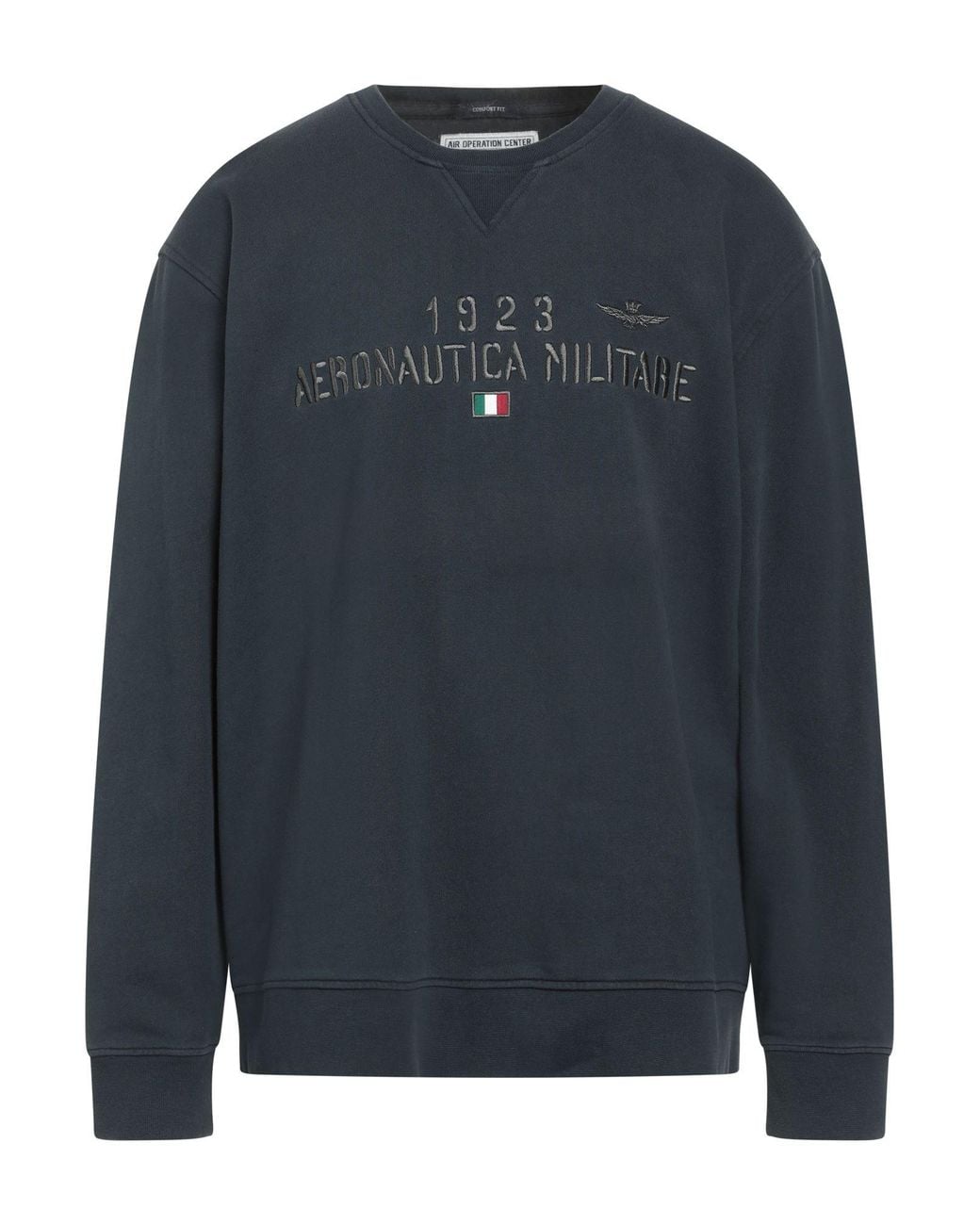 Aeronautica Militare Blue Sweatshirt Cotton for men