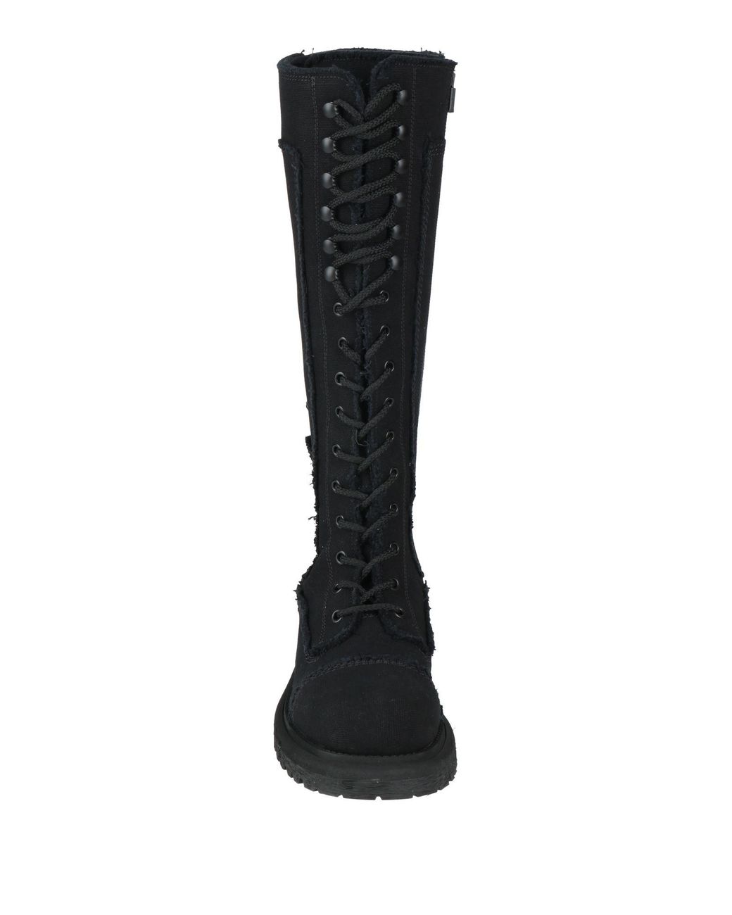 Dior Black Boot Textile Fibers