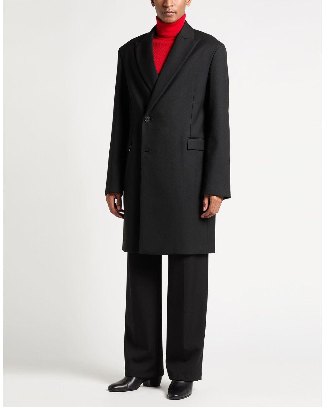 Versace Jeans Couture Black Coat Polyester, Viscose, Elastane for men