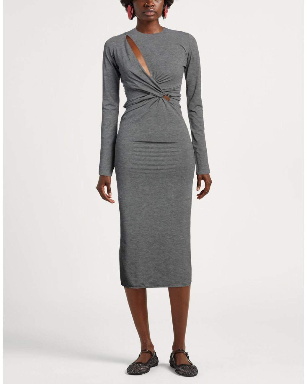 Robe midi Amazuìn en coloris Gray