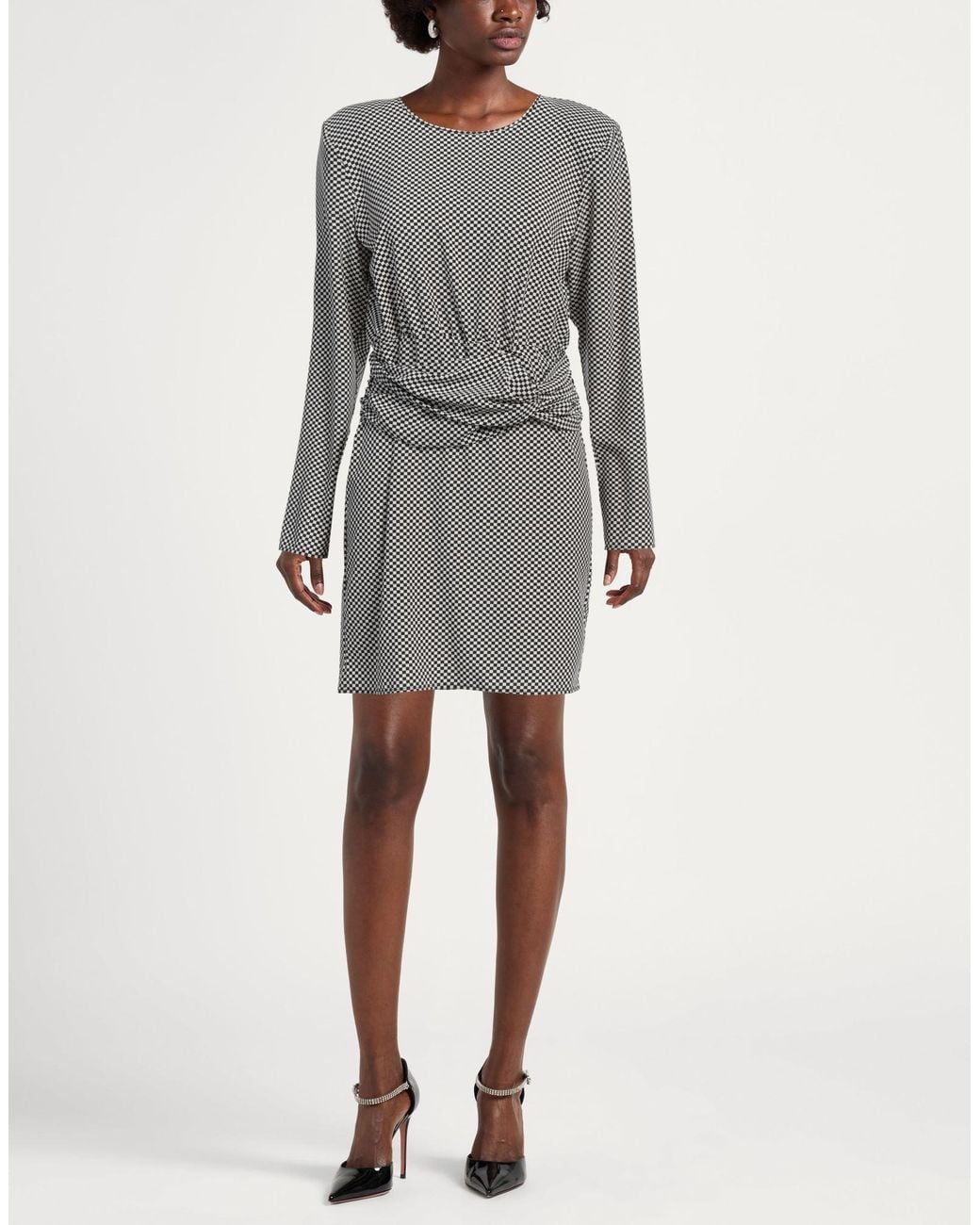 Patrizia Pepe Gray Mini Dress Polyester, Elastane