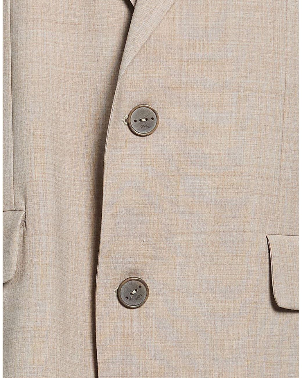 Hevò Natural Taupe Blazer Polyester, Wool, Elastane for men
