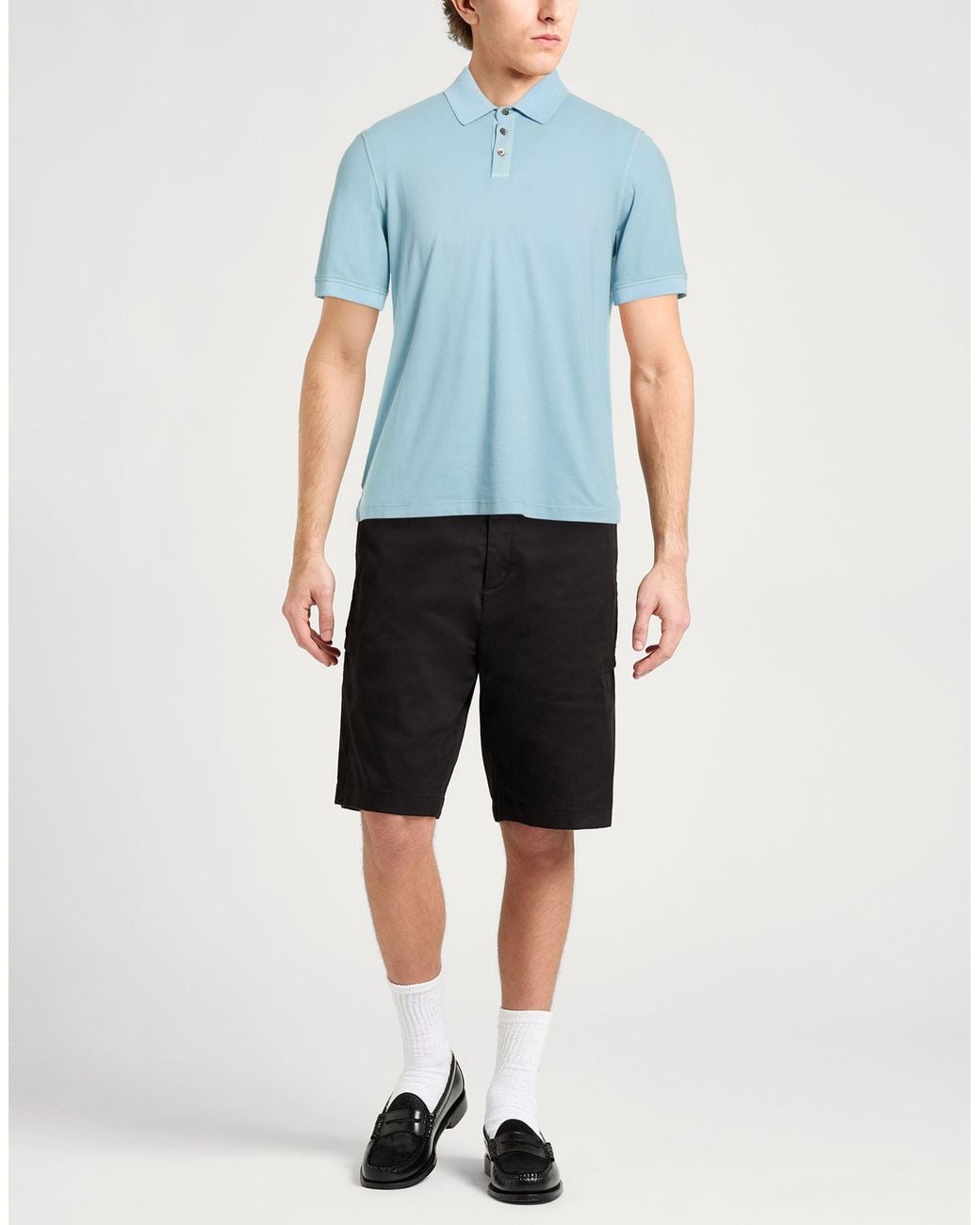 Alpha Studio Blue Polo Shirt Cotton, Elastane for men