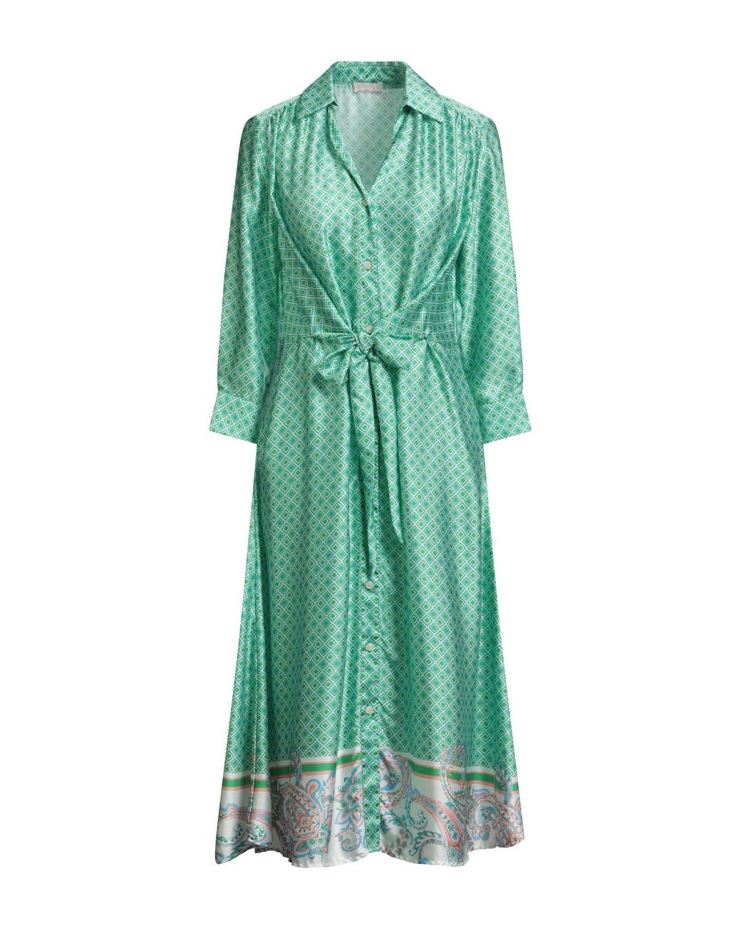 Liu Jo Green Midi Dress Polyester