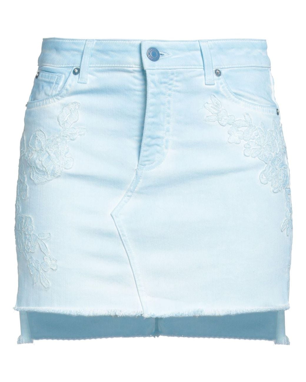 ERMANNO FIRENZE Blue Denim Skirt Cotton, Elastane