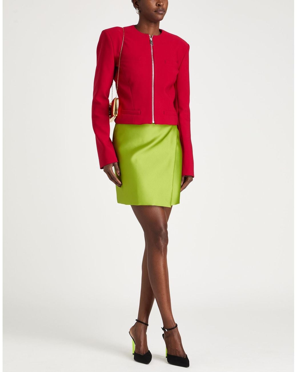 The Attico Red Jacket Polyester, Elastane