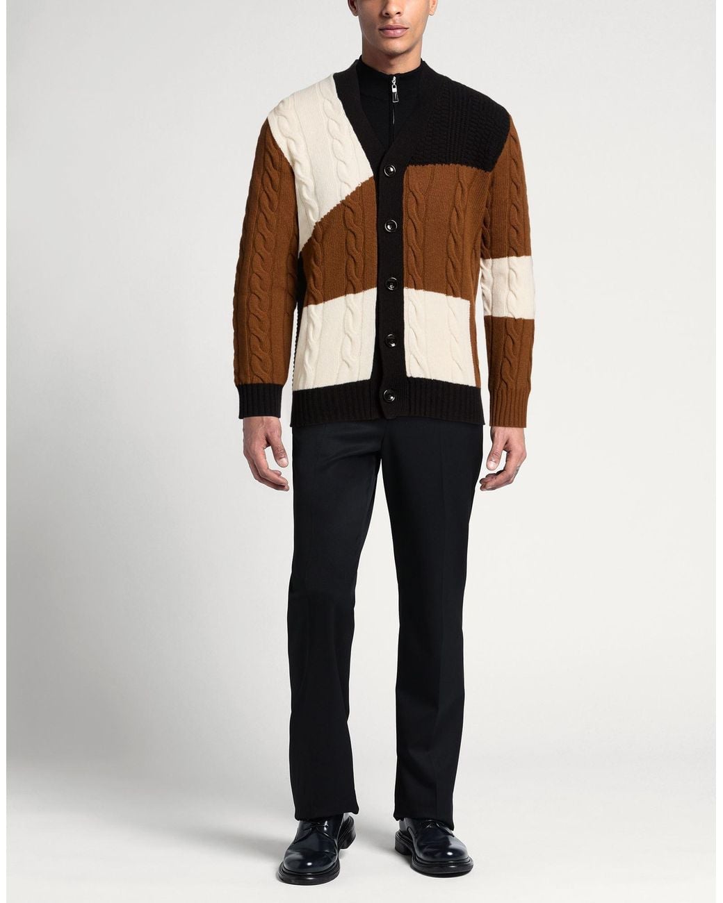 THE PULL Black Cardigan Wool for men