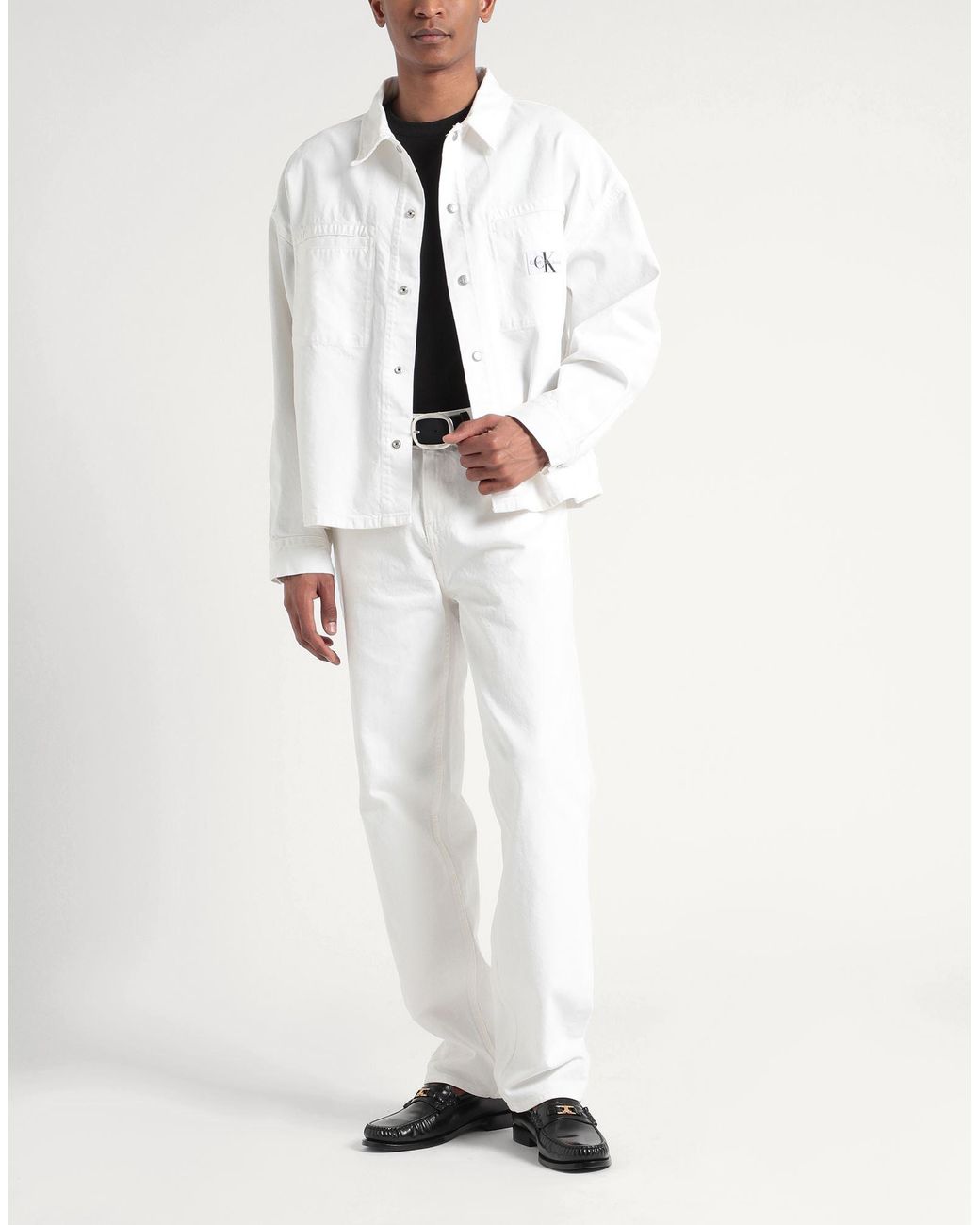 Calvin Klein White Denim Shirt for men