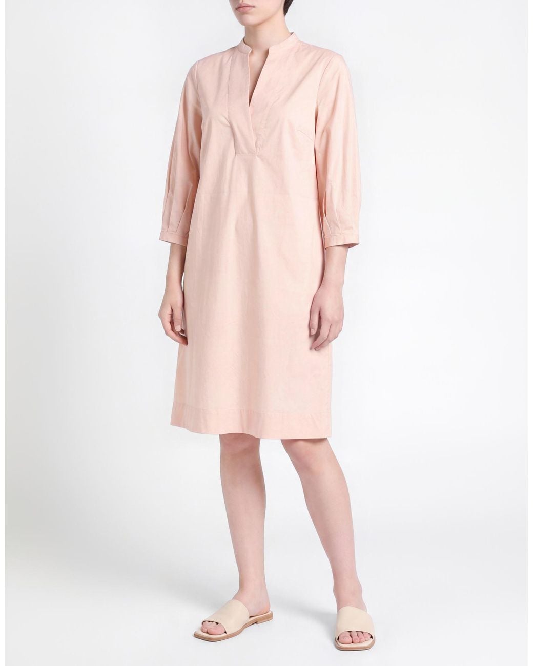 Peserico Pink Light Midi Dress Cotton, Elastane