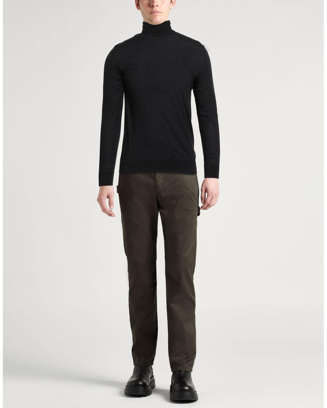 Roberto Collina Black Turtleneck Wool for men
