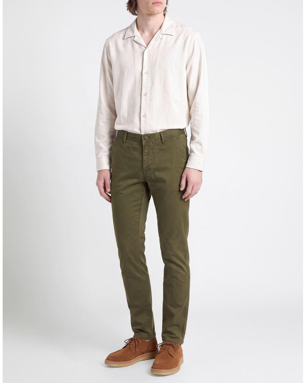 Incotex Green Pants Cotton, Elastane for men