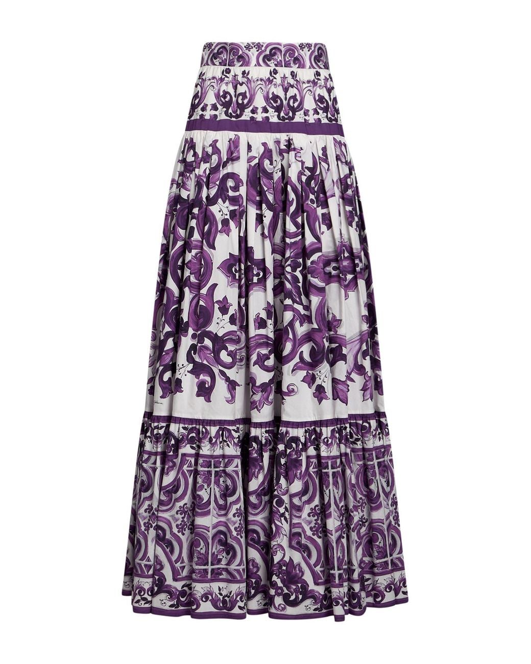 Dolce & Gabbana Purple Maxi Skirt Cotton