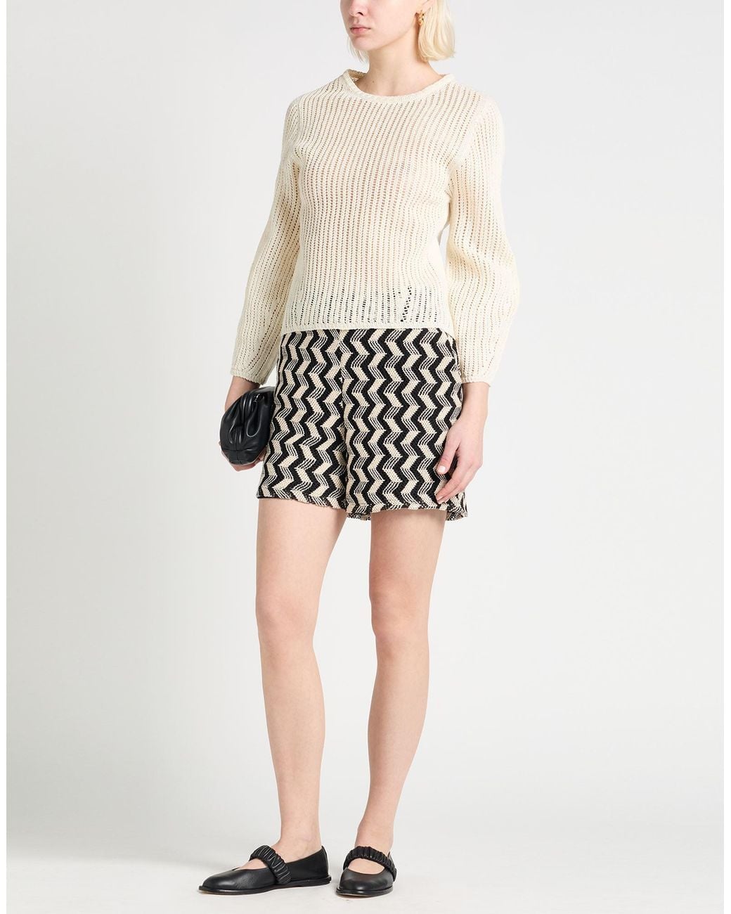 Liviana Conti White Ivory Sweater Cotton, Polyamide
