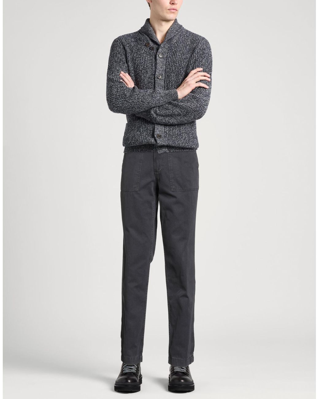 Hartford Gray Charcoal Pants Cotton for men