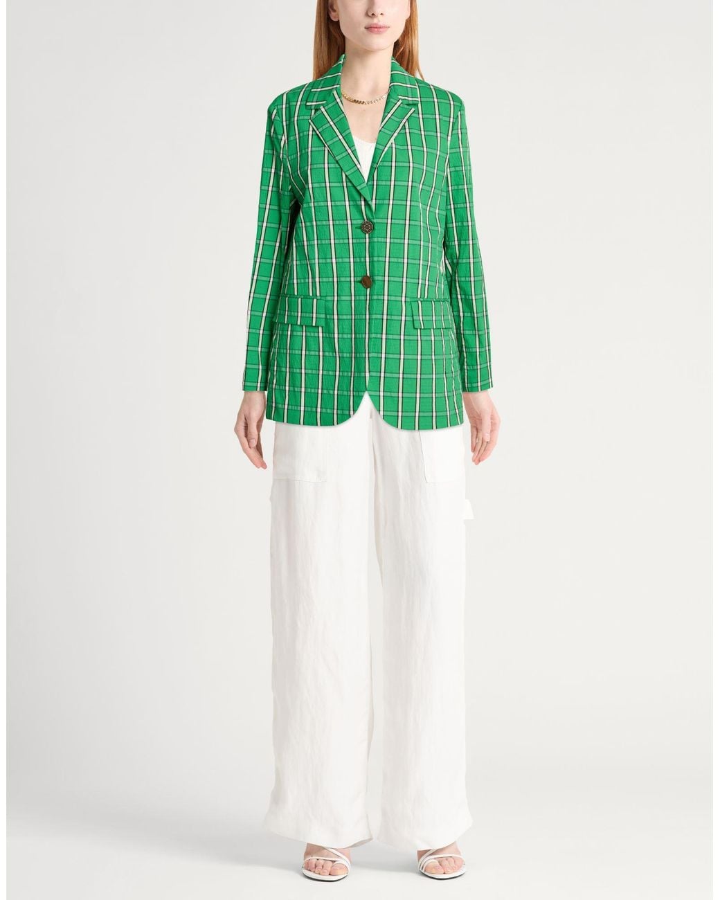 Maliparmi Green Blazer Cotton, Viscose, Elastane