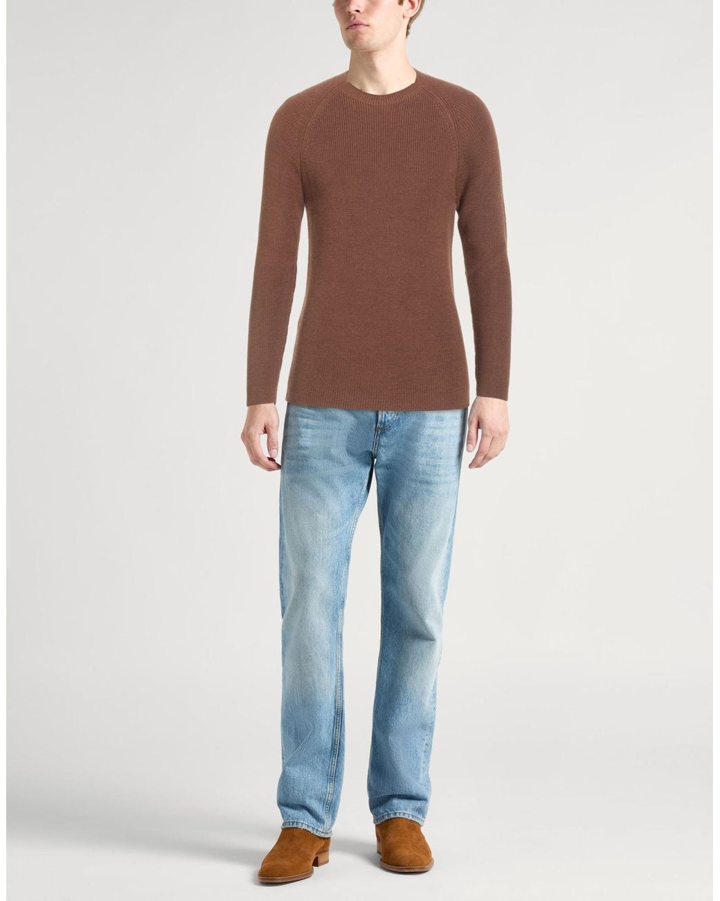 Daniele Fiesoli Brown Sweater Merino Wool, Acrylic for men