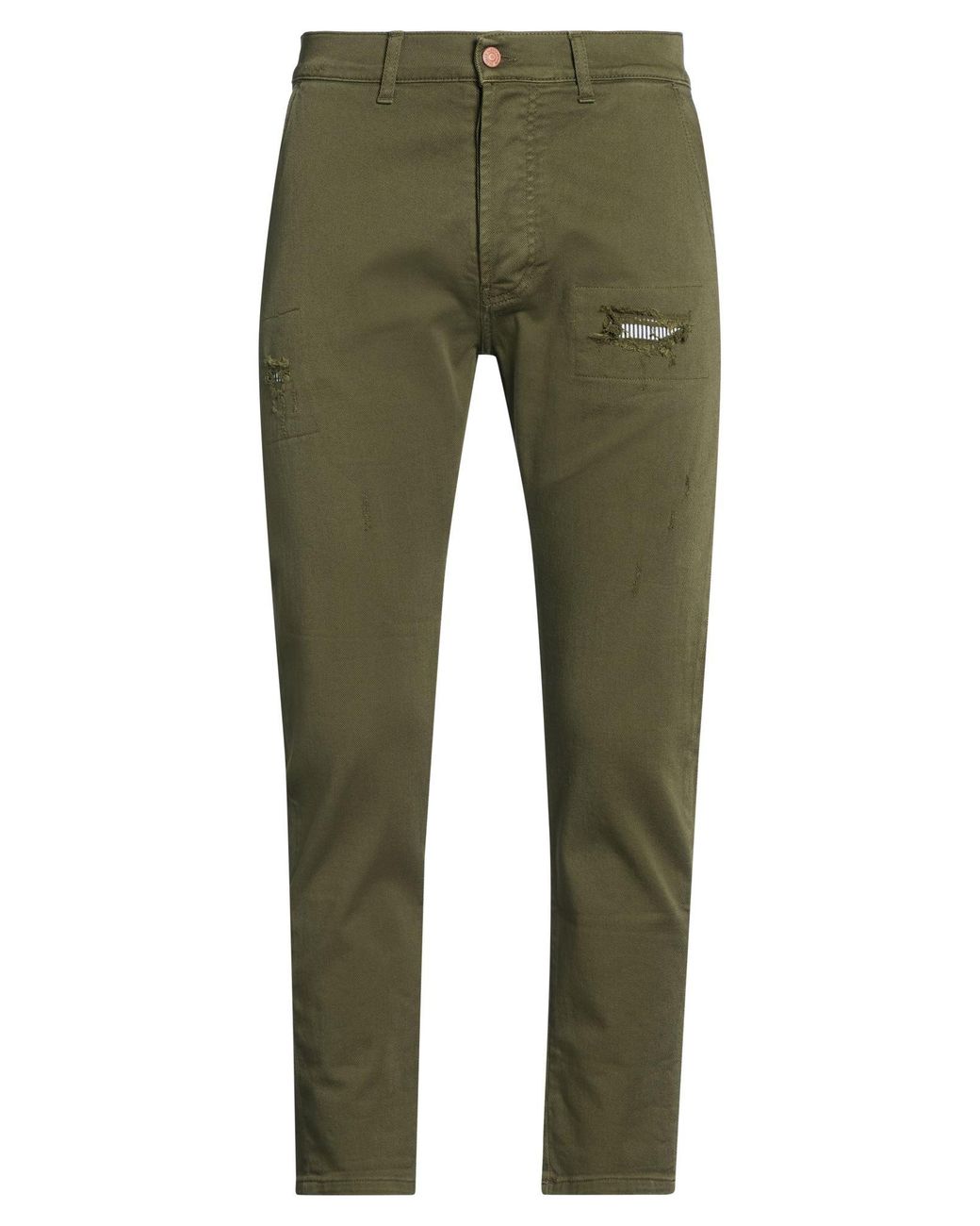 Daniele Alessandrini Green Pants Cotton, Elastane for men
