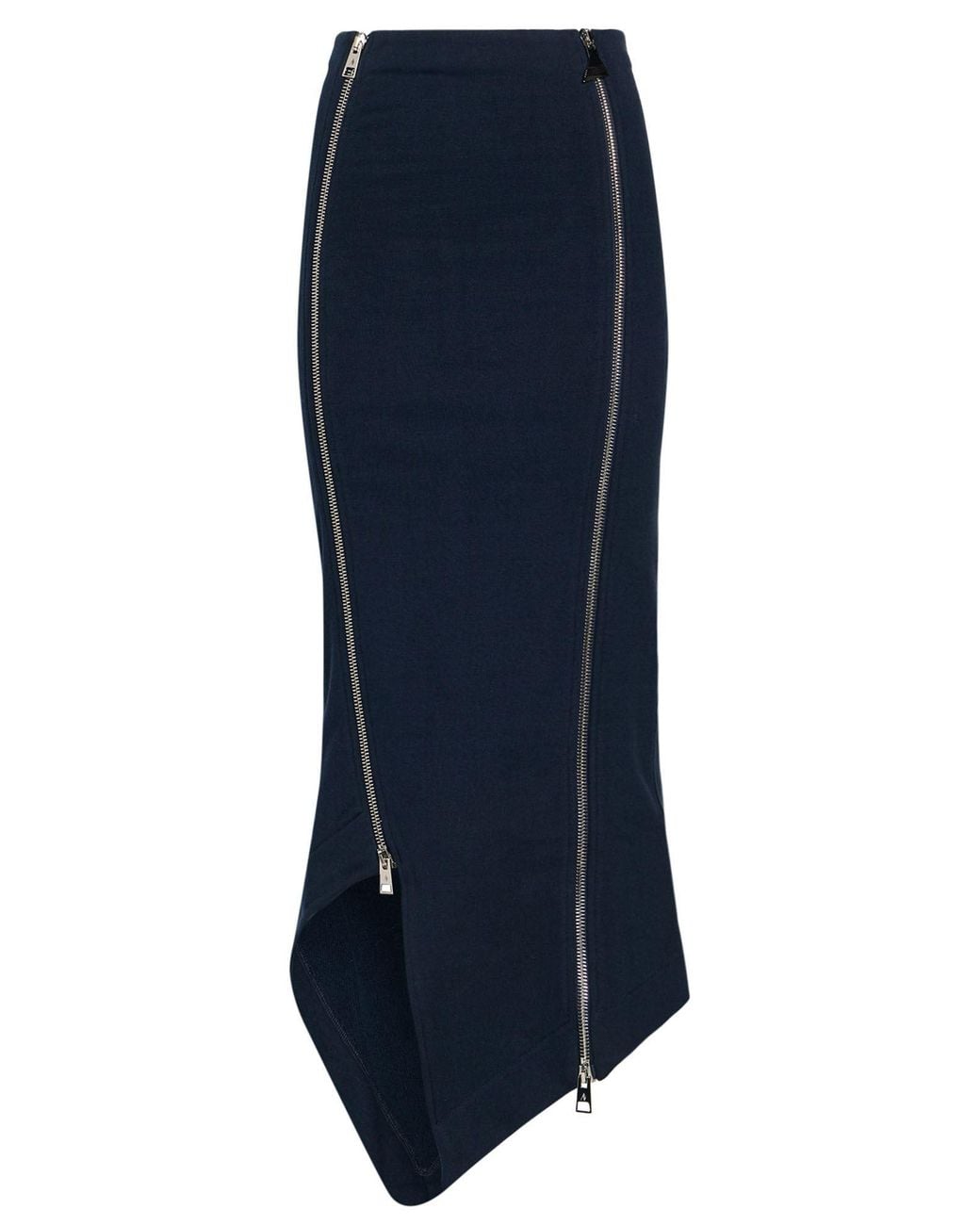 The Attico Blue Midi Skirt Cotton, Elastane