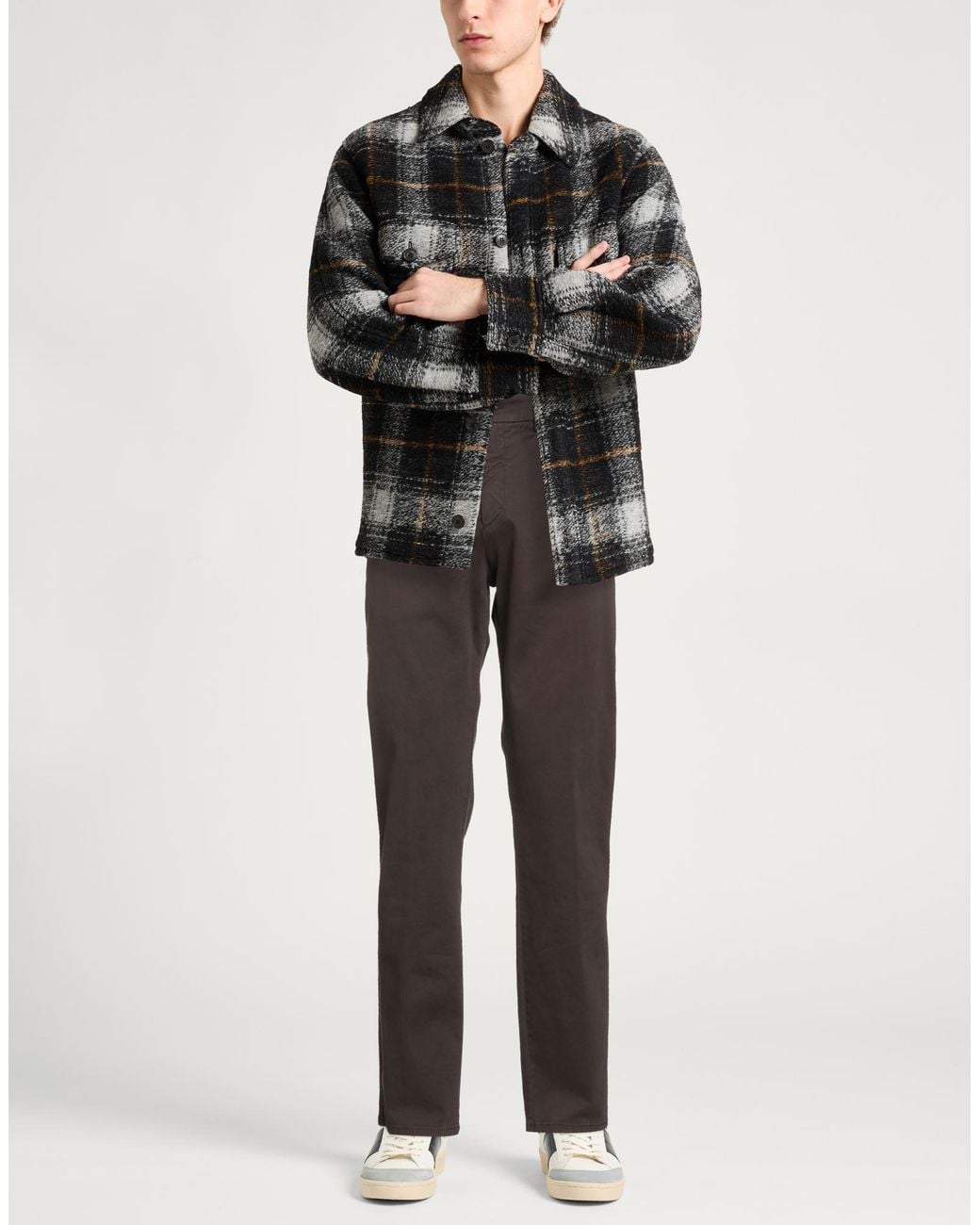 Harmont & Blaine Gray Dark Pants Cotton, Elastane for men